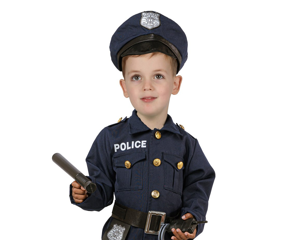 Role play set for kids Elegant Policeman (shirt, pants, belt, cap, handcuffs, walkie talkie, baton), size 92/104